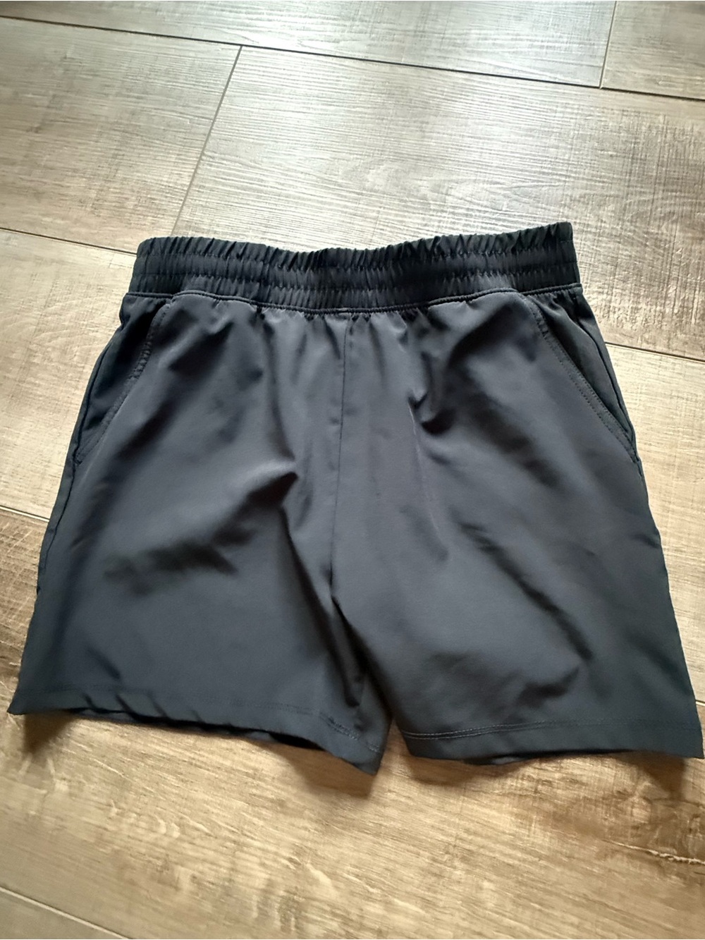 90 Degree By Reflex Black Athletic Elastic-Waist Shorts